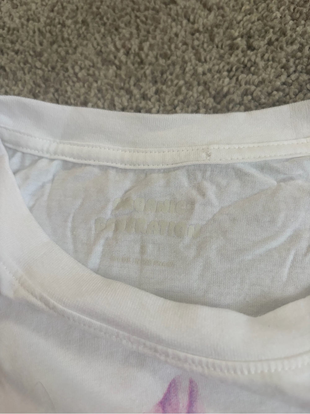 T.J.Maxx White Short Sleeve Tee with Pink & Blue Floral Print - Picture 2 of 3